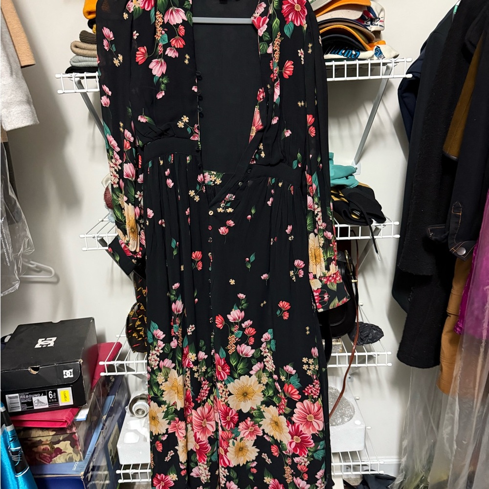 Floral Black Dress